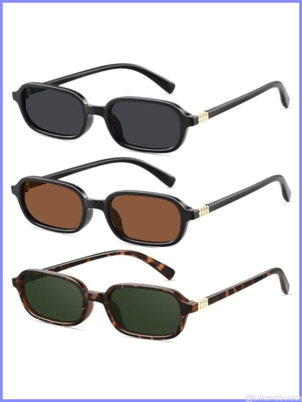 Retro Rectangular Sunglasses Women Narrow Square UV400 Protection